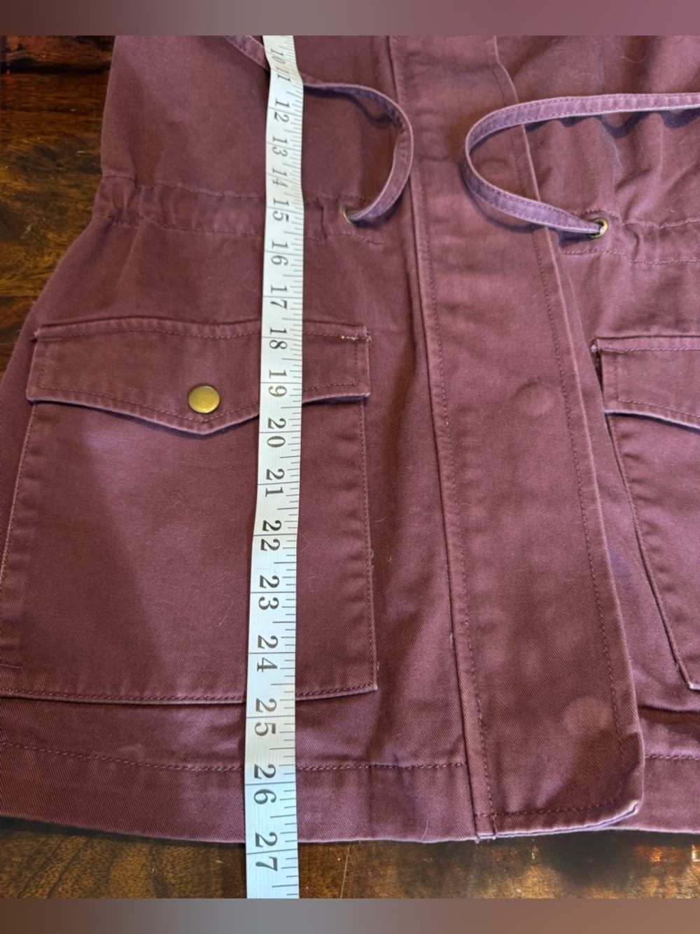 Loft Outlet Womens Plum Field Utility Jacket Cinch Tie Waist Cargo Pockets Sz S - Picture 7 of 9